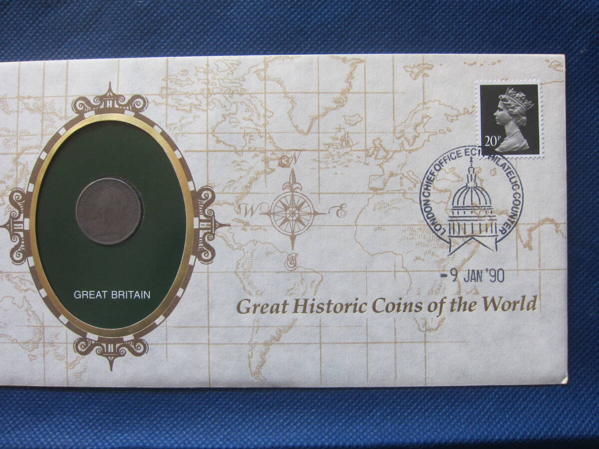 イギリス １９０１年古銭 ファージング貨（１/４ペニー）青銅貨 ヴィクトリア女王肖像・ブリタニア サイズ：径20.0ｍｍの画像1