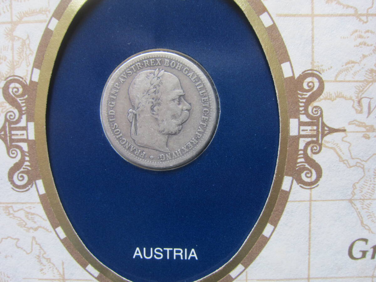 1898年古銭オーストリア １クローネ銀貨（品位？） フランツ・ヨーゼフ1世肖像 サイズ：径23.0ｍｍの画像4
