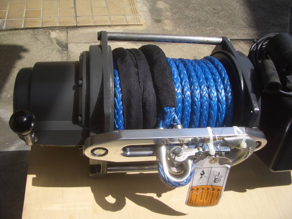  winch electric WARN M10000 24V secondhand goods glass fibre rope (15.)