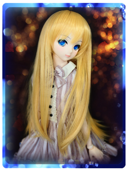 ●ドールウィッグ*ロングヘアー*ゴールド*9～9.5インチ（MDD DD SD SmartDollなど）●dollwig*dollwig●_画像2