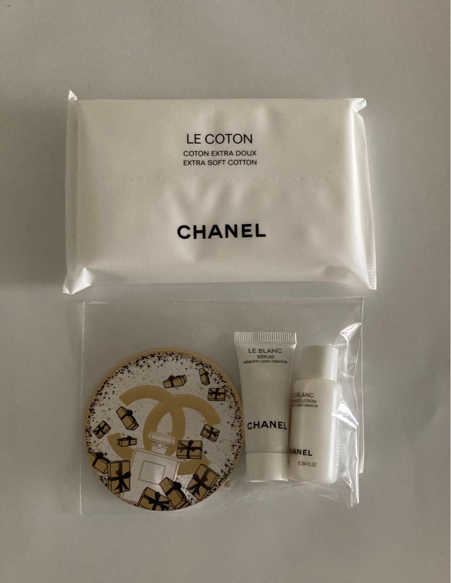 CHANEL ル ブラン ローション HL（化粧水）＆ル ブラン セラム HLCS（美容液）＆ルコットンドゥー☆サンプル3点セット