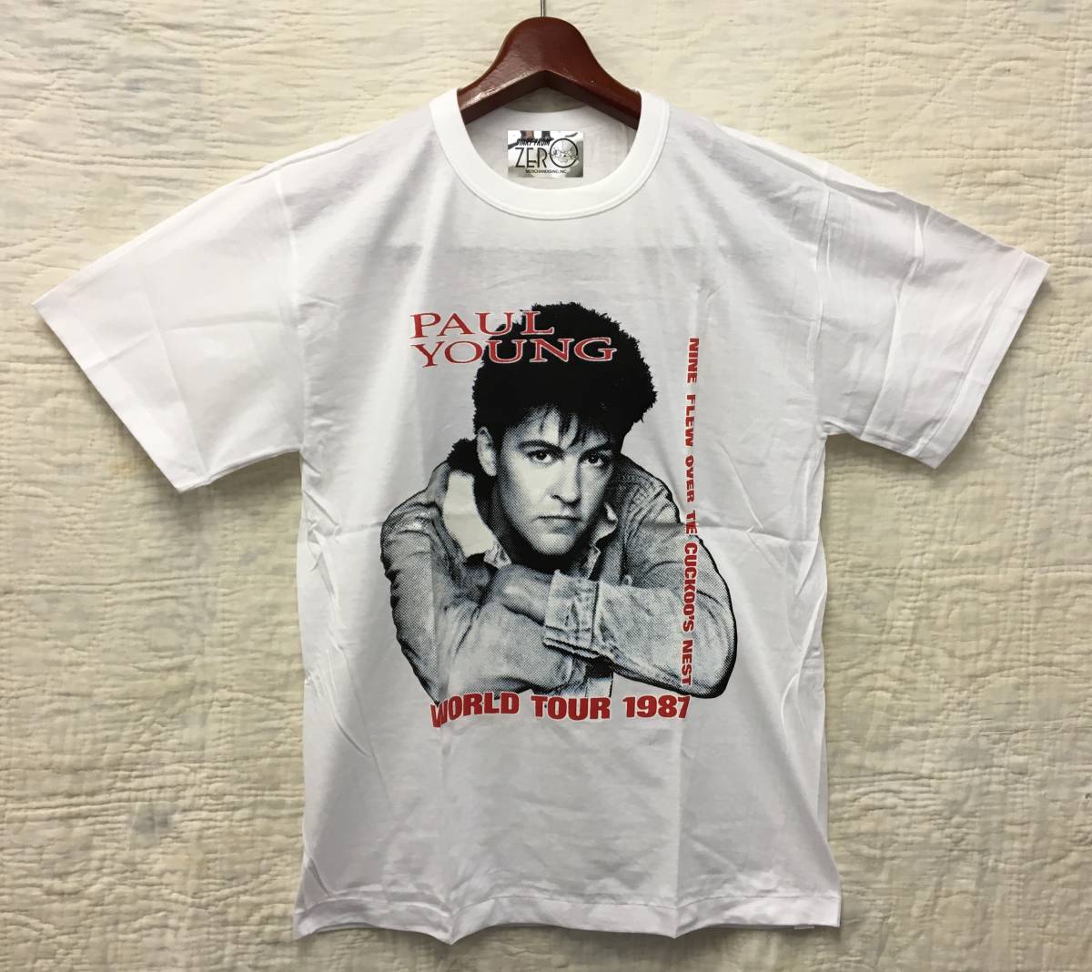 [デッドストック 希少 ビンテージ 80s GBR]PAUL YOUNG 1987 WORLD TOUR TEE ポールヤング ワールドツアー Tシャツ ホワイト_画像1