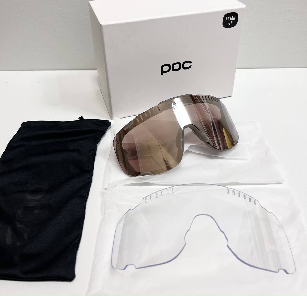 新品 POC ポック サングラス DEVOUR ASIAN FIT Moonstone Grey/Brown Silver Mirror ロードバイク の画像1