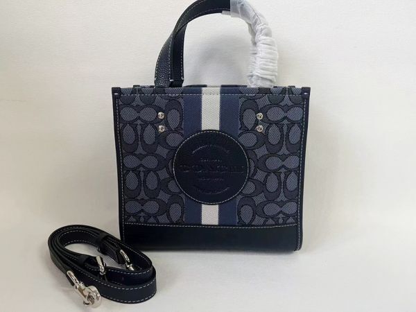 コーチ COACH ハンドバッグ レディース ショルダーバッグ 2WAY ジャガード ネイビー 保存袋付き 新品未使用の画像1