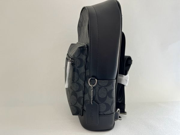 コーチ COACH ボディバッグ ワンショルダーバッグ PVC+レザー ブラック メンズ 保存袋付き 新品未使用の画像4