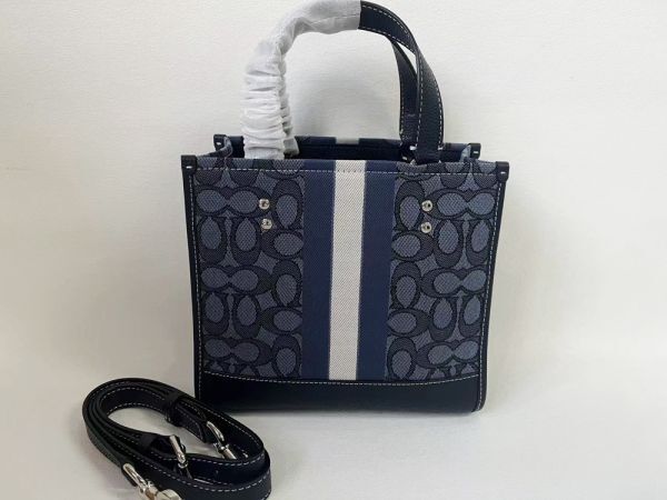 コーチ COACH ハンドバッグ レディース ショルダーバッグ 2WAY ジャガード ネイビー 保存袋付き 新品未使用の画像2