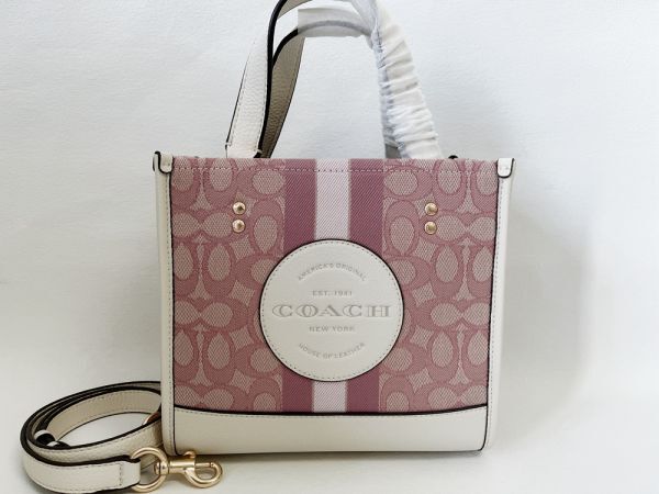 コーチ COACH ハンドバッグ ショルダーバッグ レディース 2WAY ジャガード ピンク/ホワイト アウトレット 保存袋付き 新品未使用の画像1