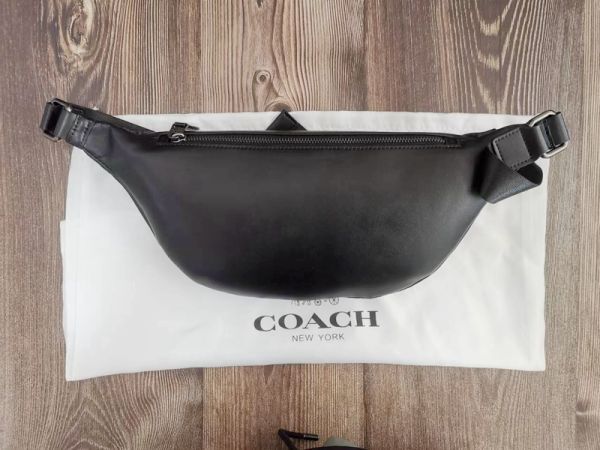 コーチ COACH ウエストバッグ ボディバッグ メンズバッグ レザー チャコール+ブラック メンズ 78777 保存袋付き 新品未使用の画像3