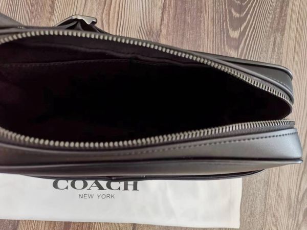 コーチ COACH アウトレット ショルダーバッグ メンズバッグ PVC+レザー ブラック メンズ 28456 保存袋付き 新品未使用
