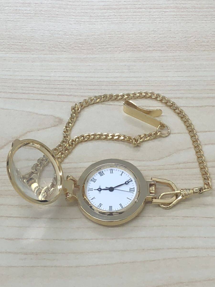  pocket watch magnifying glass magnifier attaching quartz operation goods non brand Gold color 