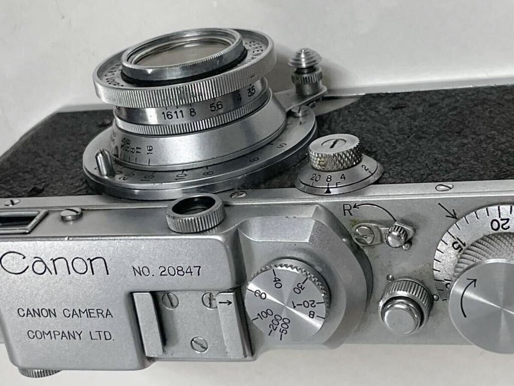 希少 キャノン Canon SⅡ フィルムカメラ レンジファインダーカメラ SERENAR 1:3.5 f=5cm レンズ Made in Occupied Japan 刻印 _画像7
