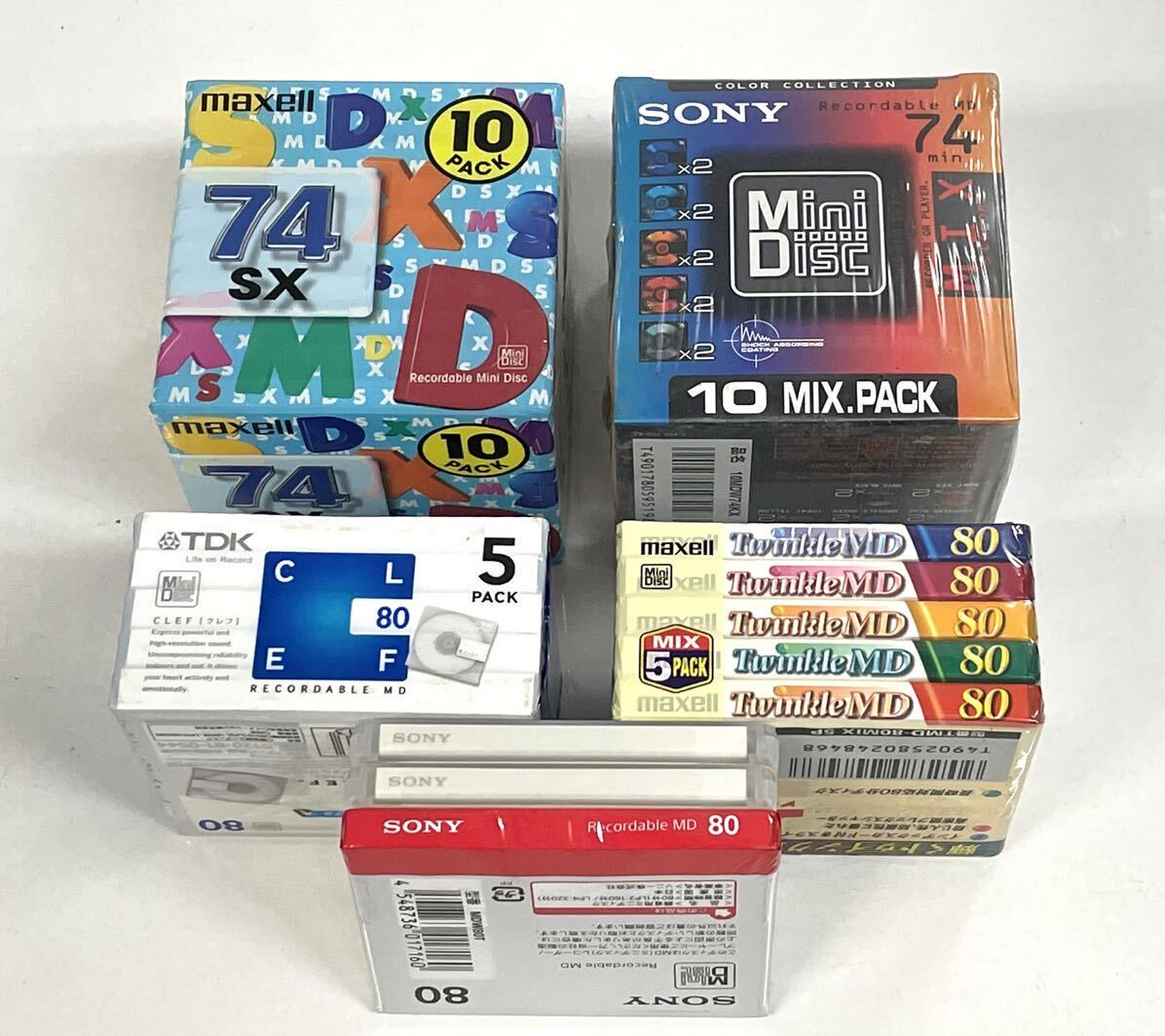  unused MD disk Mini disk 33 sheets set sale SONY TDK maxell Mini Disc