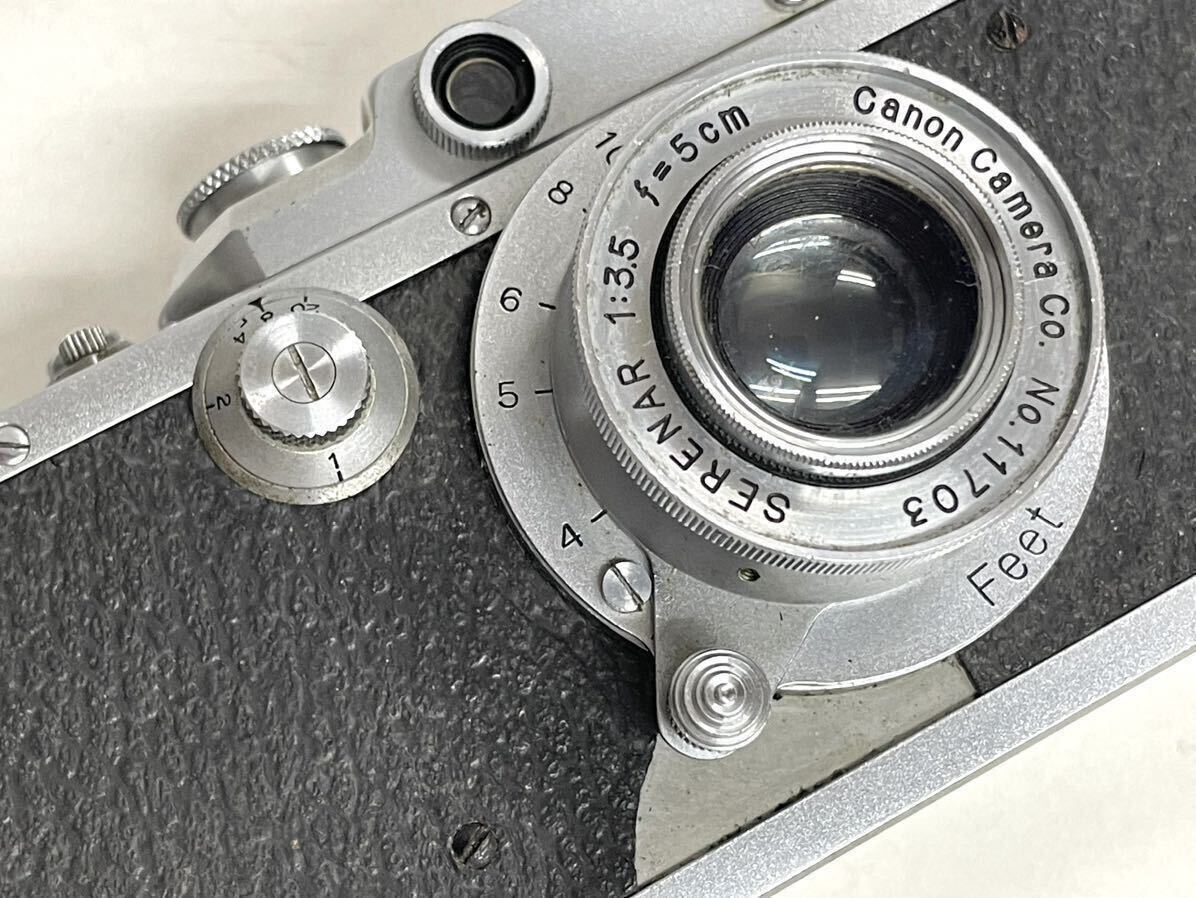 希少 キャノン Canon SⅡ フィルムカメラ レンジファインダーカメラ SERENAR 1:3.5 f=5cm レンズ Made in Occupied Japan 刻印 _画像10