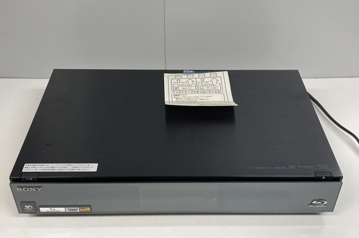 SONY ブルーレイディスクレコーダー BDZ-AX1000 ソニー ブルーレイレコーダー リモコン無し _画像2