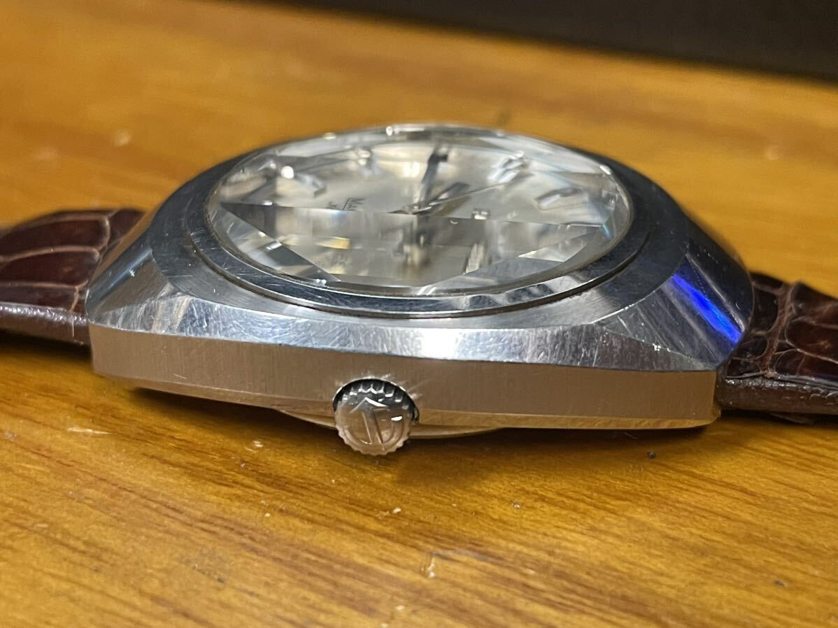 稼働品 RADO MANCHESTER Sapphire メンズ腕時計 デイト 3針 ラドー マンチェスター カットガラス_画像5