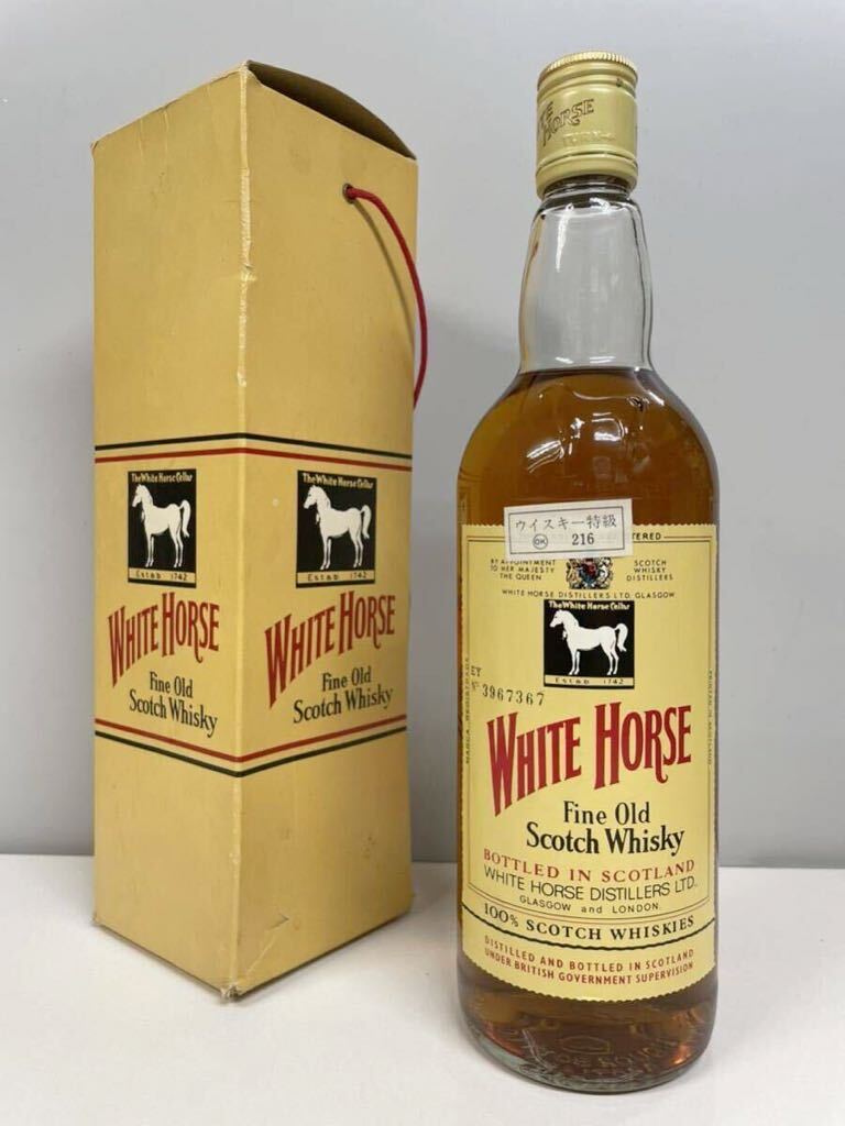 未開栓 WHITE HORSE ホワイトホース FINE OLD ファインオールド スコッチ ウィスキー 特級 760ml 43度 古酒 箱付き の画像3