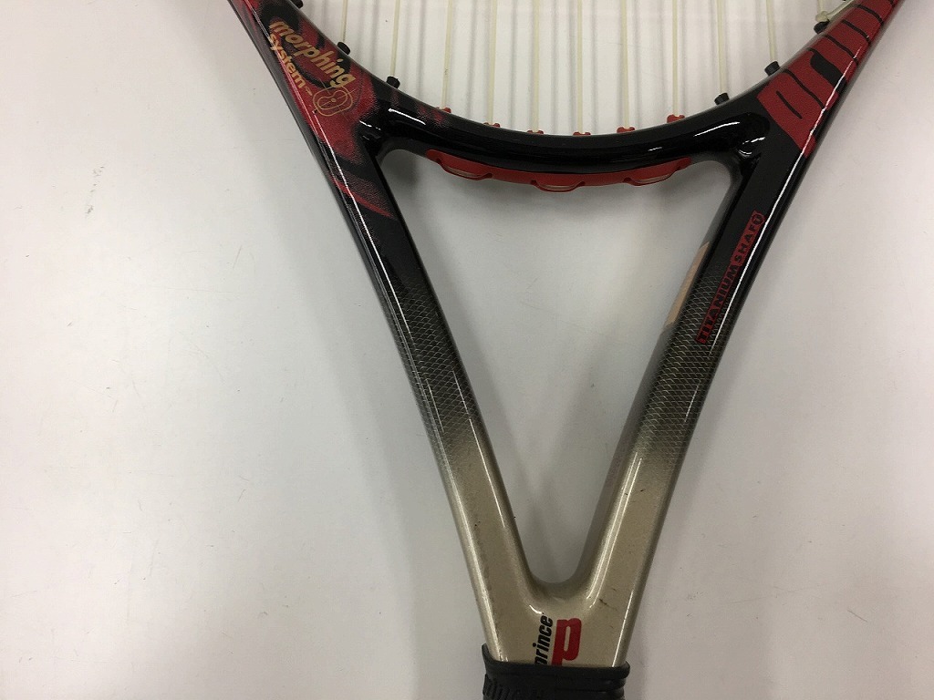 プリンス PRINCE 【並品】硬式テニスラケット G3 ブラック レッド グレー THUNDER HARRIER TITANIUM_画像3