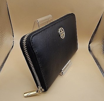 トリーバーチ TORY BURCH ラウンドファスナー長財布 美品 ブラック系_画像4