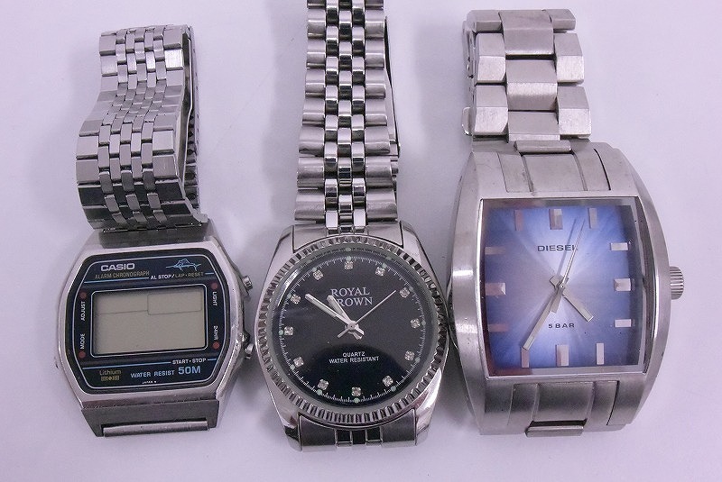 【1円スタート】 ジャンク時計おまとめ１８点 破損・不動・キズ・汚れ CASIO・SEIKO5・DIESEL・SKAGEN・Daniel Wellington他