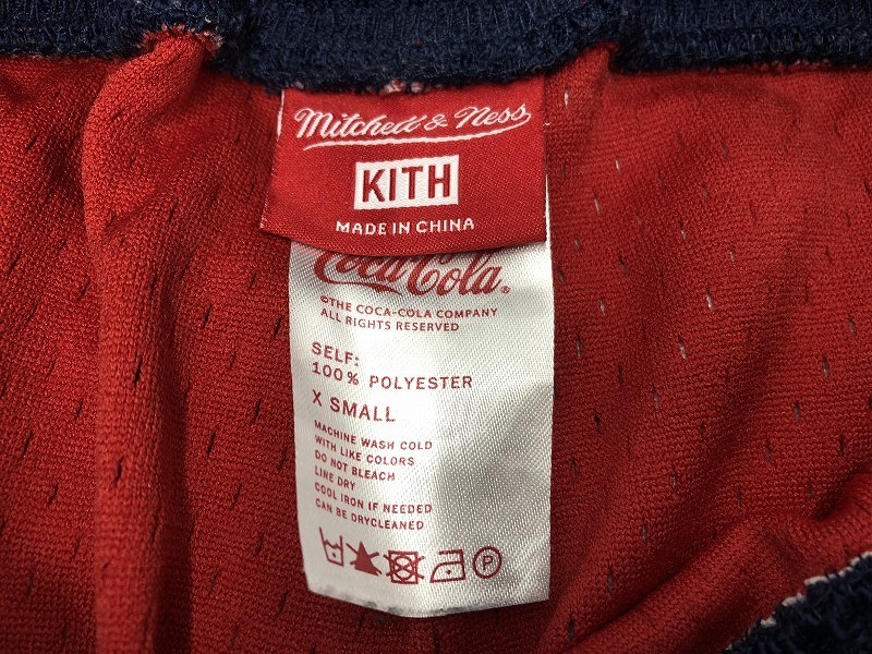 ミッチェル　アンド　ネス Mitchell　&　Ness 【Kith×Coca-cola】スポーツウェア Hawaii Jersey&Shorts 赤系 ロゴ 総柄_画像6
