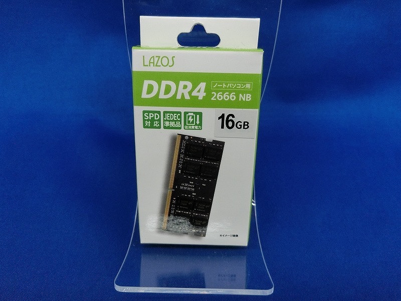 期間限定セール 【未使用】 リーダーメディアテクノ LAZOS ノートパソコン用メモリ DDR4 16GB L-D4N16G_画像1