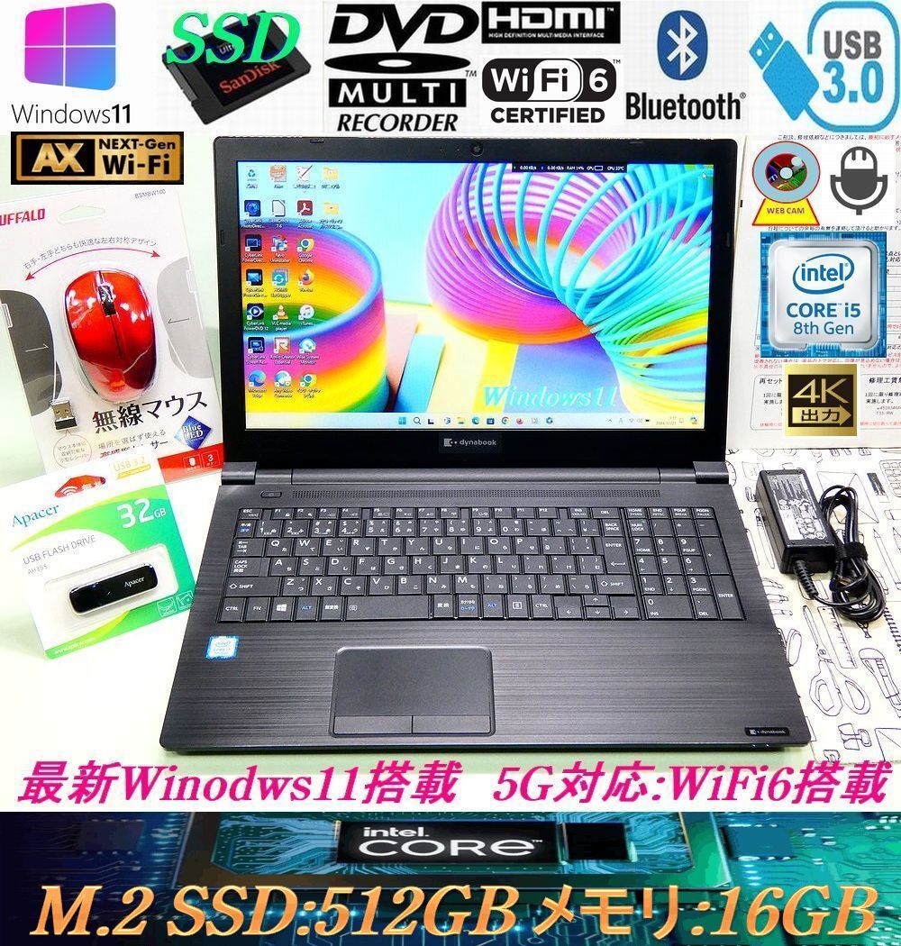 [ beautiful goods *2020 year 8 month *.. function full option ] no. 8 generation Core i5-8265U/ high speed M.2 SSD512GB* memory 16GB*DVD multi *WiFi6*Bluetooth5* camera :B65EP