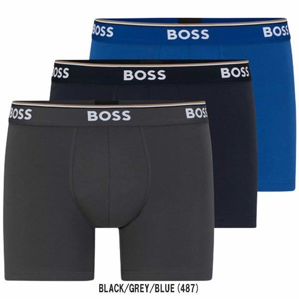  new goods unused HUGO BOSS boxer shorts 3 sheets set Hugo Boss large . sho flat cotton stretch under wear M size regular price 1 ten thousand jpy degree 