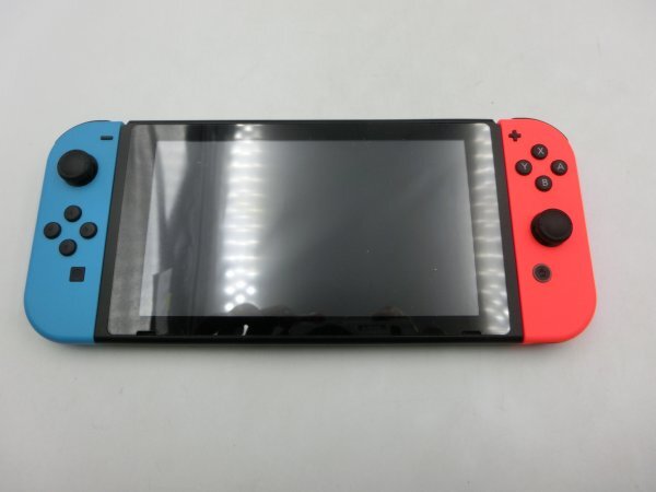 【現状/通電動作確認済】任天堂 Nintendo Switch 本体 ニンテンドー スイッチ バッテリー強化版 ネオンブルー/ネオンレッド 1FA-T80-4MA506_画像3