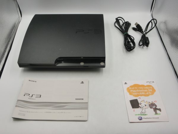 【中古現状品・通電確認済】 PS3 本体 チャコール・ブラック（CECH-2100A 120GB)本体 箱 コントローラ無し USBカメラ付き 1FA-T120-4MA507の画像2