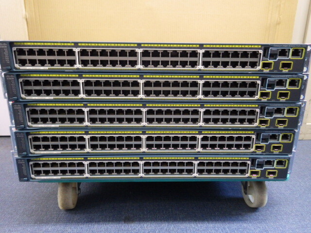 *STACK модуль имеется ×5 шт. комплект!Cisco Catalyst2960-S SI V03 PoE+ переключатель![WS-C2960S-48FPD-L]!(#Y-687)[170 размер ]*