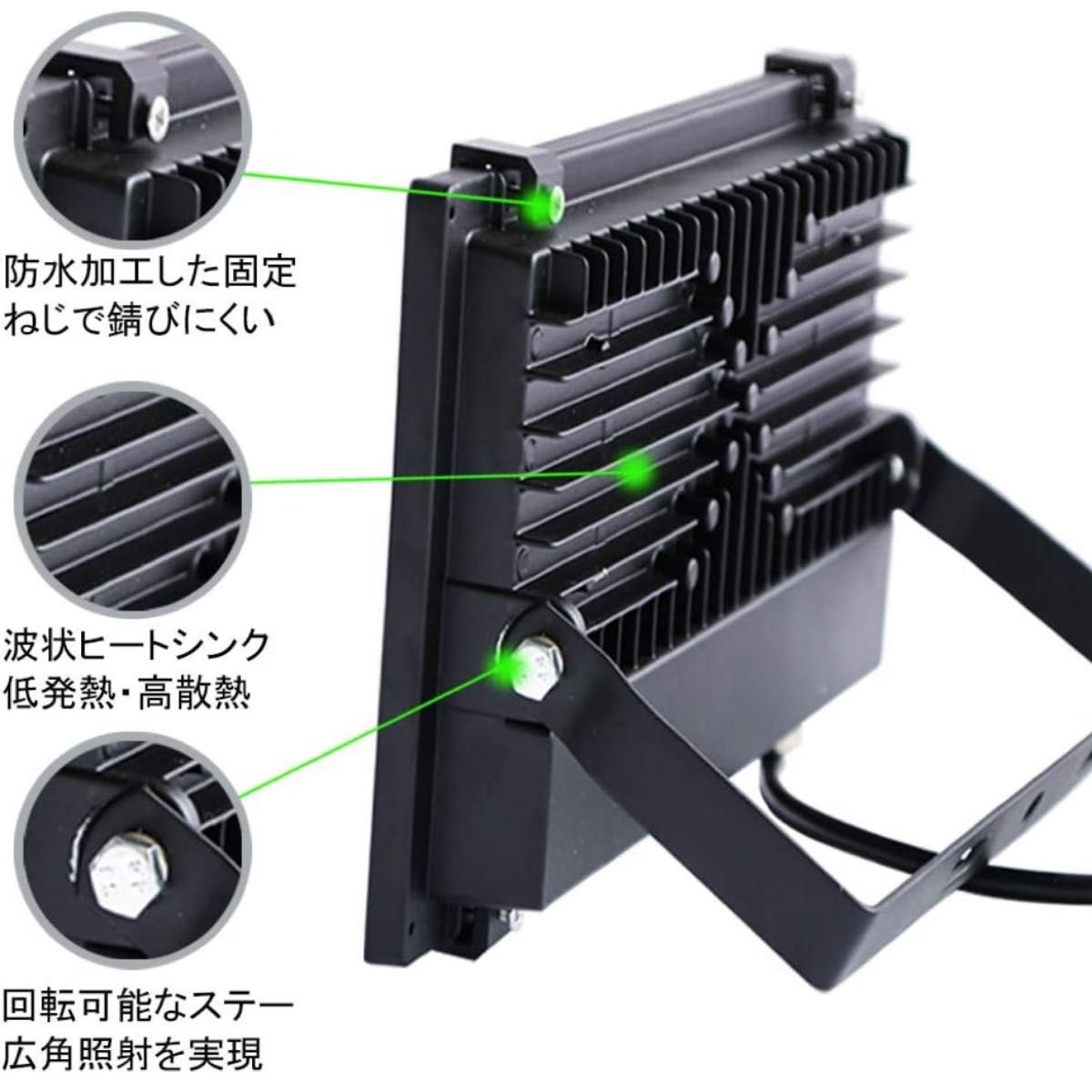 超薄型・超高輝度 LED投光器 100W 10000LM 広い範囲照射可能 放熱性高い 耐久型 防塵防水レベルIP66同等以上　