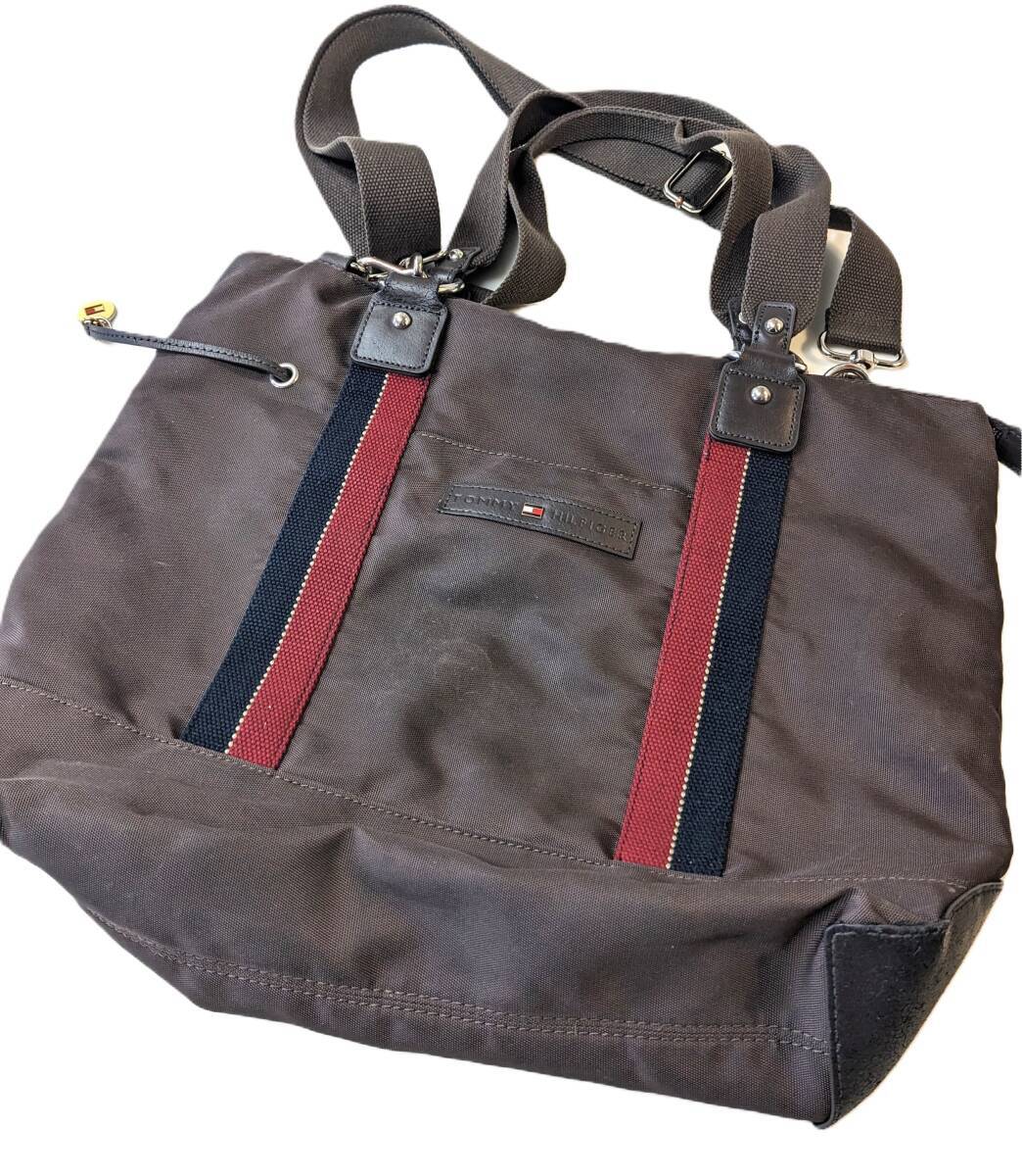  【中古品】TOMMY HILFIGER　トミーヒルフィガー　ブラウン　トートバッグ　ショルダーバッグ　2way_画像1