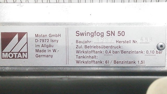 (1円スタート) 小型軽量 熱噴霧器 スイングフォッグ SN50 / 殺虫水性乳剤・殺菌剤・消臭剤の散布に ※動作未確認-現状渡し A1739の画像6