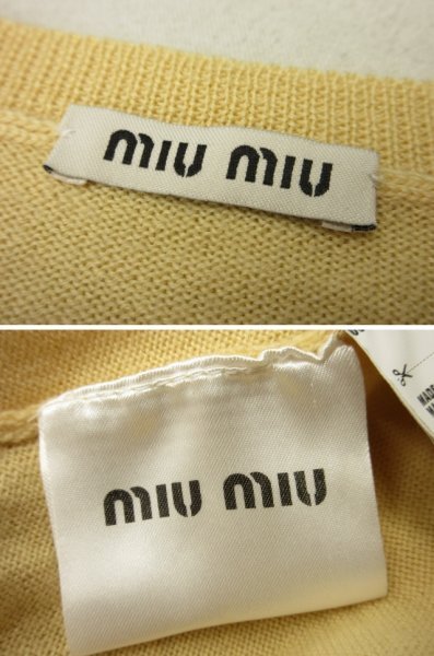 ミュウミュウ miumiu★ビジュー付 ウール ニット セーター トップス サイズ42★ジャパン正規品の画像5