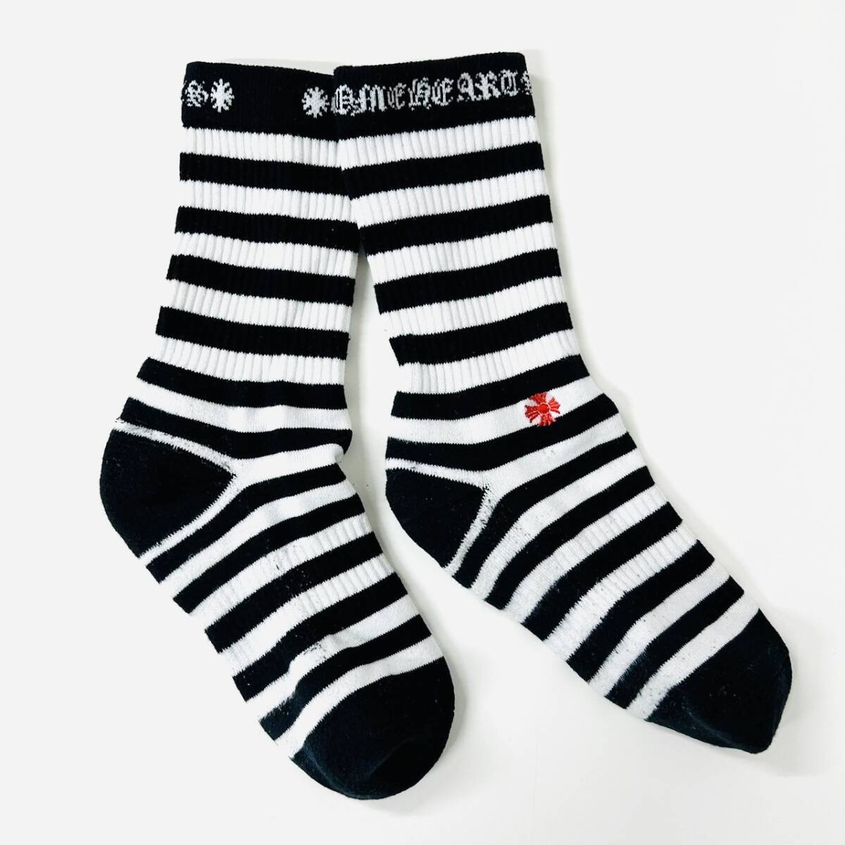 【CHROME HEARTS】コットン混 ストライプ ソックス 3足セット Chrome Hearts Striped SOCKS クロムハーツ ストライプ ソックス