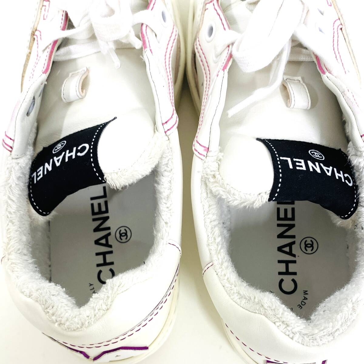CHANEL シャネル スニーカー レディース 靴 白 24cm F1213 CHANEL シャネル スニーカー レディース 靴 白 24cm F1213