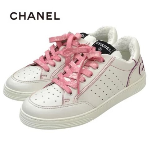 CHANEL シャネル スニーカー レディース 靴 白 24cm F1213 CHANEL シャネル スニーカー レディース 靴 白 24cm F1213