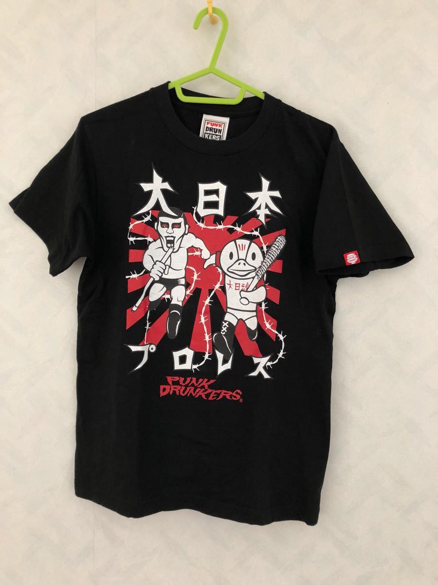 PUNK DRUNKERS × 大日本プロレス Tシャツ サイズS グレート小鹿直筆サイン入り パンクドランカーズ BJW