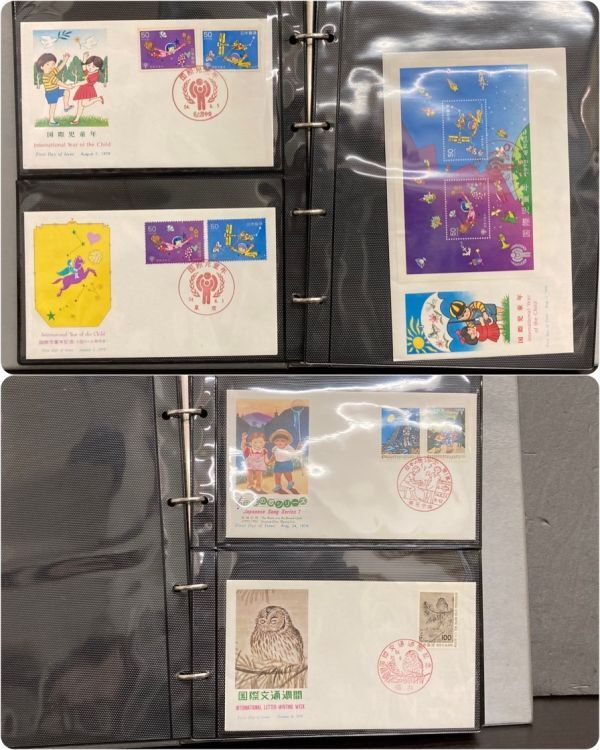 M 初日カバーアルバム 1冊 コイル切手 国際児童年 など 記念切手 コメットカバーアルバム 4ｓ-35の画像6