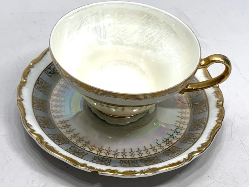  rare Hakusan cup and saucer 2 customer gold paint ceramics kake equipped 5367 06