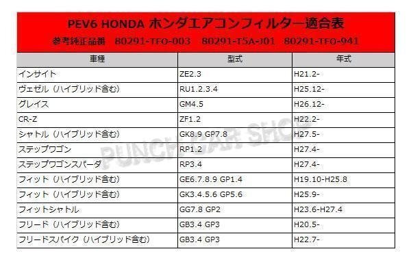 ☆PEA6 ネコポス 送料無料 ホンダ 活性炭入/消臭脱臭/車用 エアコンフィルター/フィット GK3 GK4 GK5 GK6 GP5 GP6 H25.9-の画像3