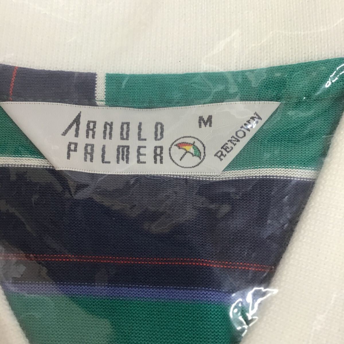 ARNOLD PALMER ボーダーポロシャツ 半袖 グリーン【未使用】_画像2