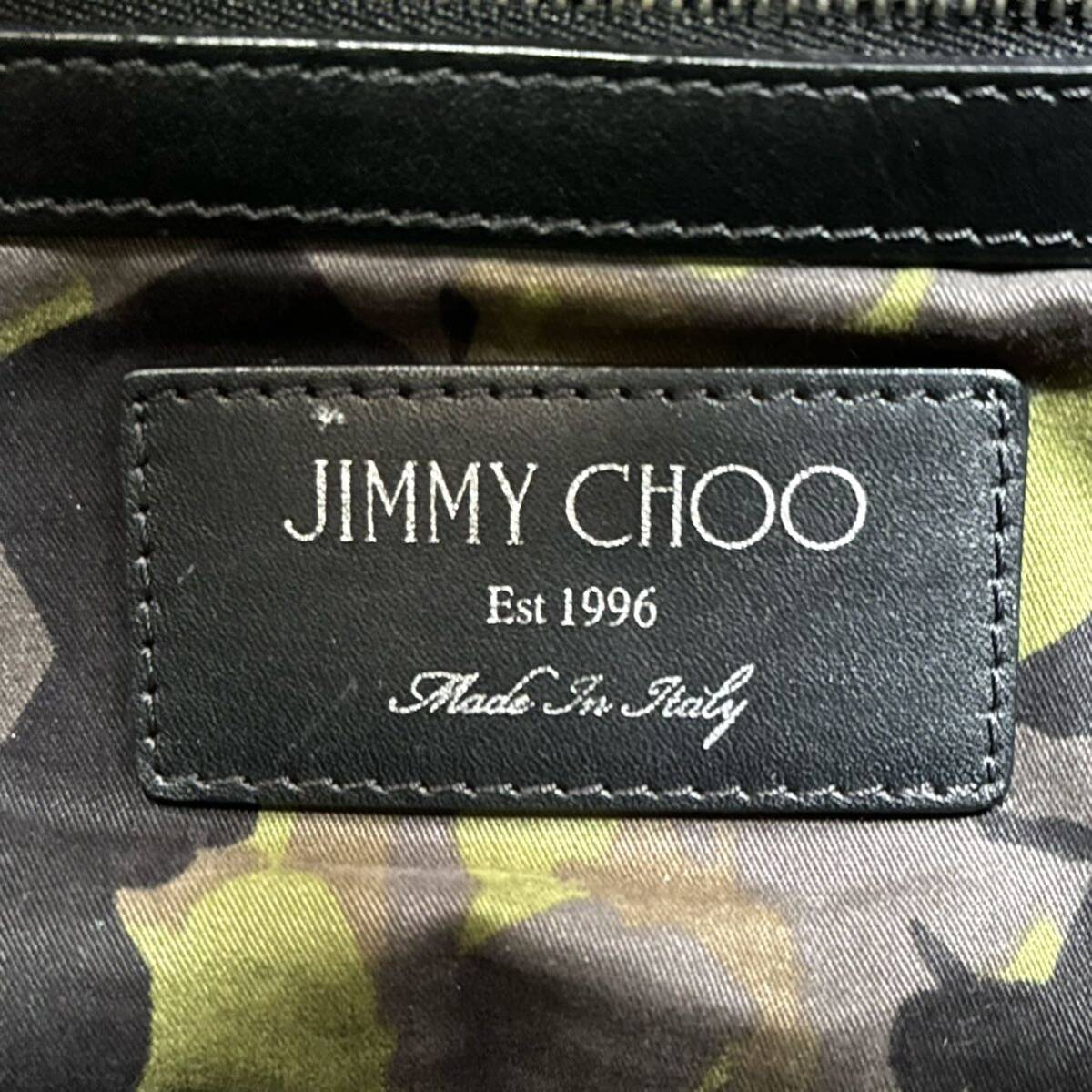 良品 JIMMY CHOO PIMLICO BLACK ジミーチュウ ピムリコ エンボススター ハンドバッグ トートバッグ ショルダーバッグ 肩掛け可能 A4 _画像9