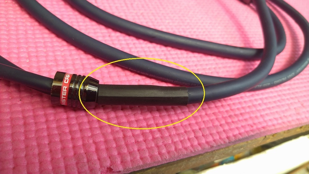Monster cable 450iXLN XT 0.5ｍ×2本+2m×1本 Set RCAケーブル_熱収縮チューブを被せ貼付け補修