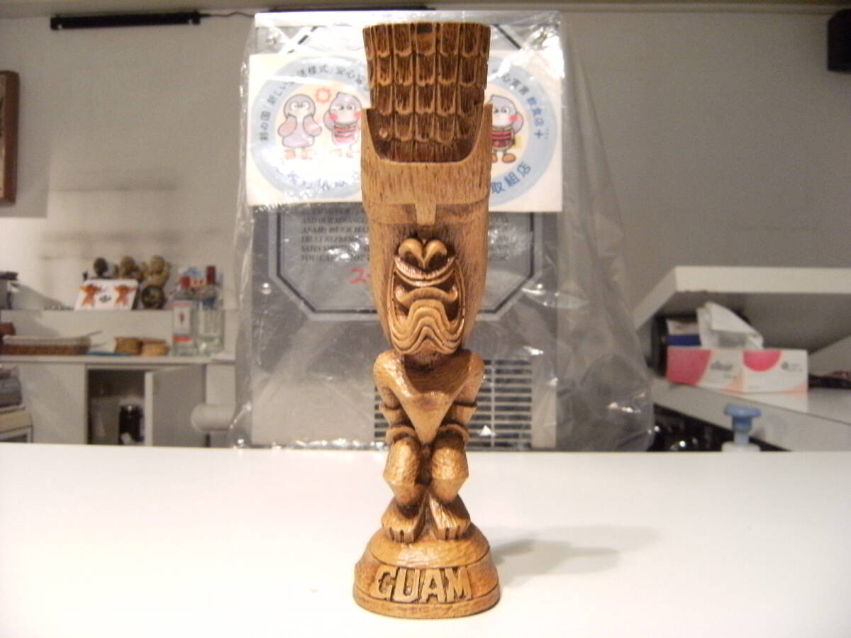  Showa Retro * America made * Vintage * MADE IN GUAM 20cm god sama TIKItiki image Hawaii Guam ornament objet d'art doll Nankoku 