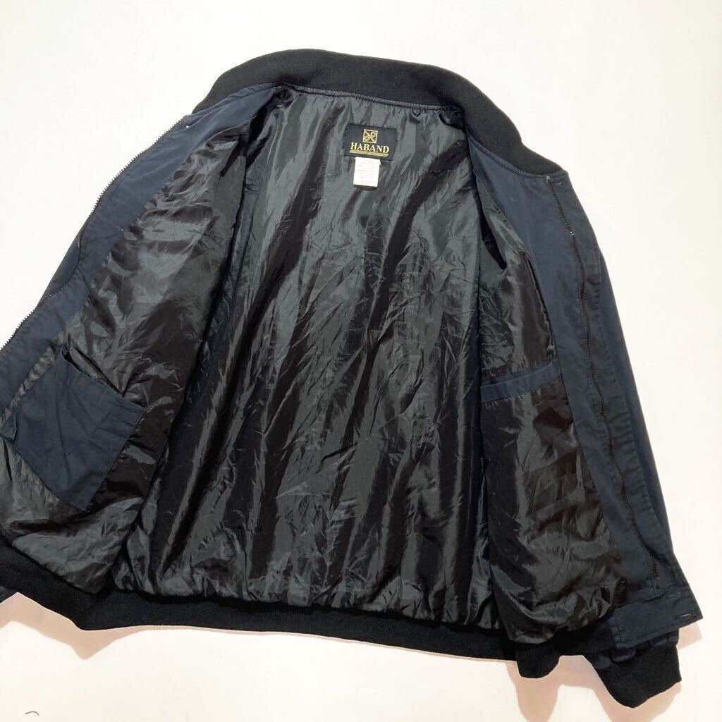 ビッグサイズ☆ブラック 90s HABAND ダービージャケット XL 黒 ビンテージ カップショルダー コットンポリ_画像6