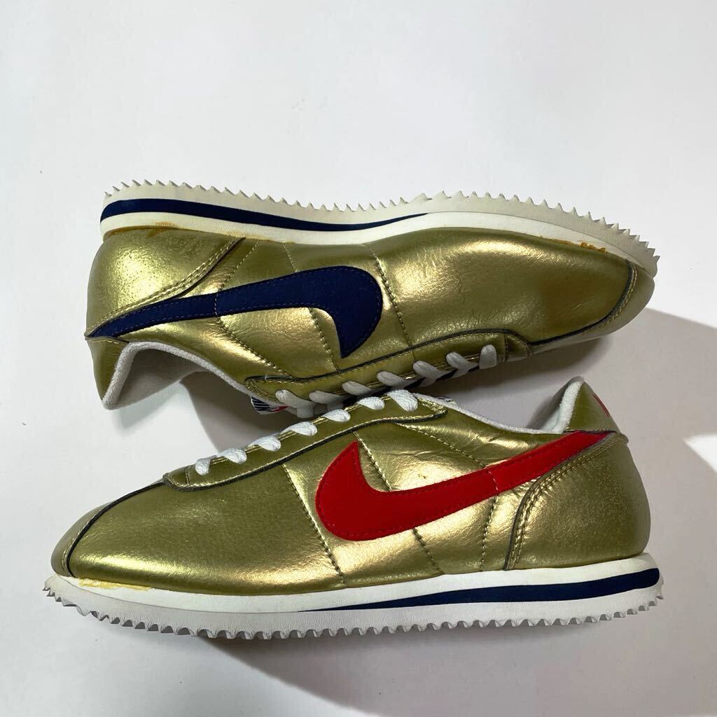 デッドストック♪90s Nike レザーコルテッツ 26.5cm US8.5 金 ビンテージ ゴールド アトランタオリンピック 五輪 スニーカー 97年製 箱付きの画像2