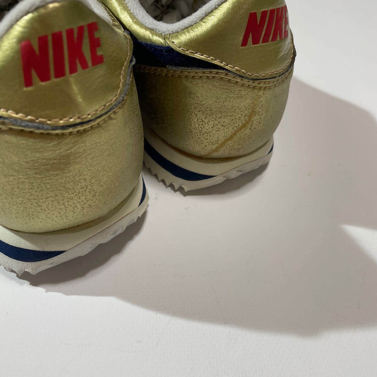 デッドストック♪90s Nike レザーコルテッツ 26.5cm US8.5 金 ビンテージ ゴールド アトランタオリンピック 五輪 スニーカー 97年製 箱付きの画像9