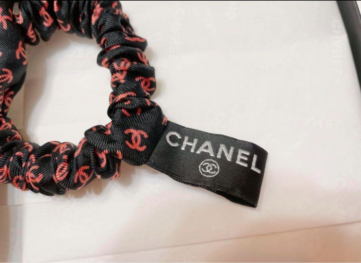 CHANEL シャネル リボン シュシュ ヘアアクセサリー ブラック 黒 CHANEL シャネル リボン シュシュ ヘアアクセサリー ブラック 黒