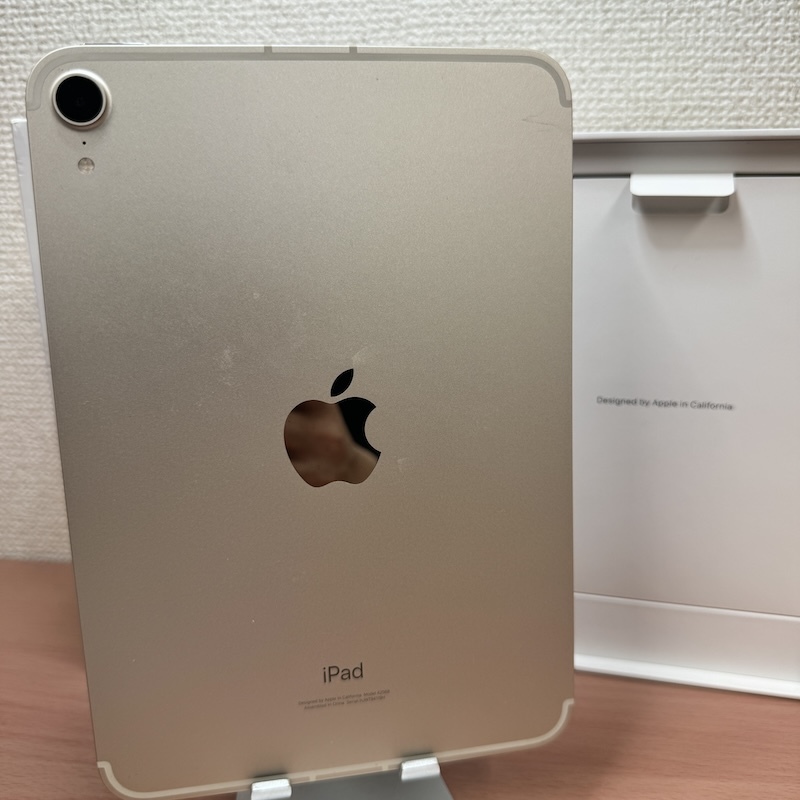 【中古 美品】Apple iPad mini 第6世代 Wi-Fi+Cellularモデル 64GB MK8C3J/A スターライト バッテリー最大容量91％ 2021年モデルの画像3